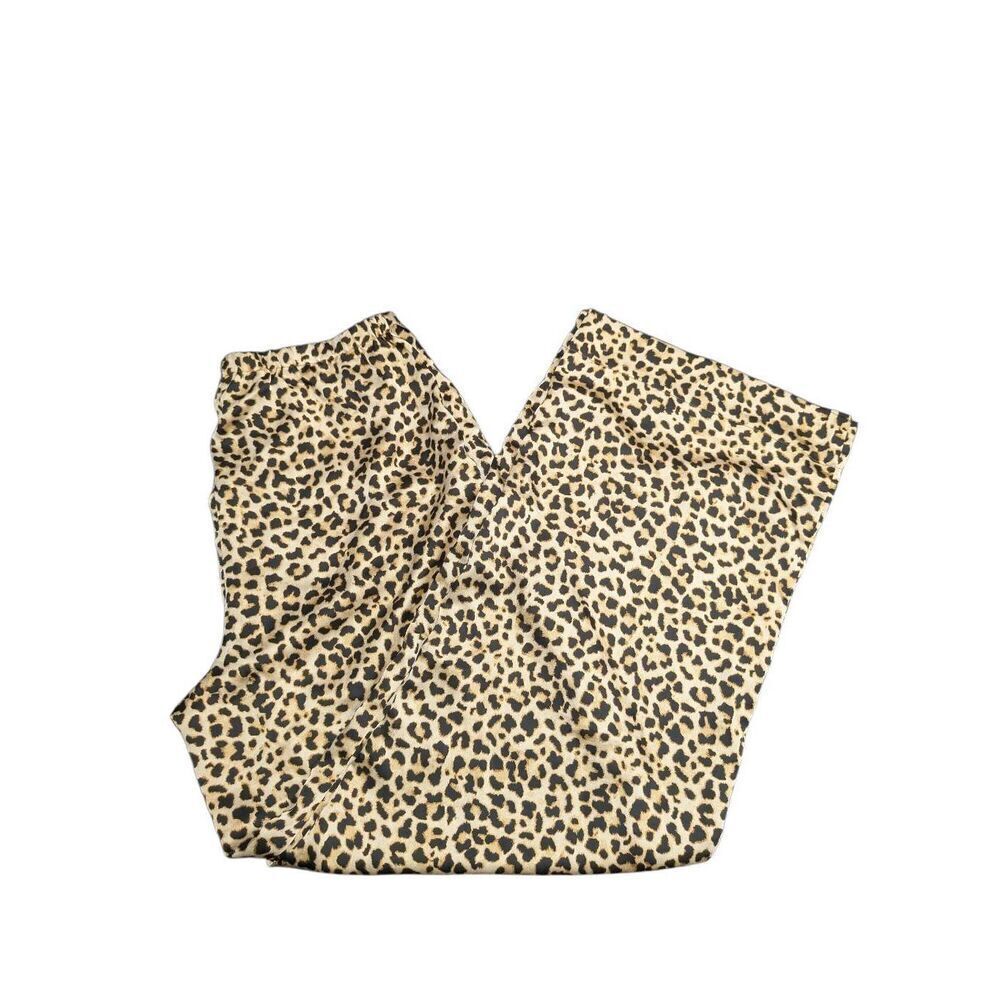 A New Day Women's Animal Print Straight Leg Stretch Waist Pants M